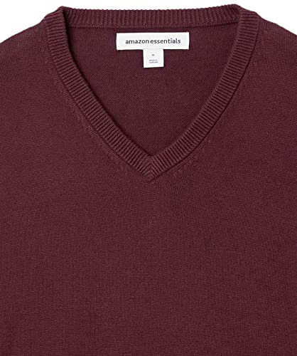 Amazon Essentials Men's V-Neck Sweater (Available in Big & Tall), Burgundy, X-Small