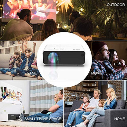 Movie Projector, SMONET 1080P HD Projector 7500L Home Projector Video TV Projector Mini Portable LED Projector Outdoor Indoor Wall Compatibale with TV Stick Laptops PC PS5 HDMI USB