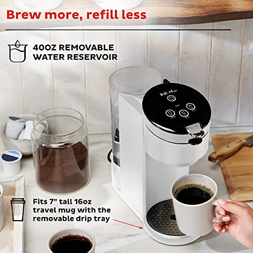 Instant Pot Solo Single Serve Coffee Maker,From the Makers of Instant Pot,K-Cup Pod Compatible Coffee Brewer,Includes Reusable Coffee Pod&Bold Setting,Brew 8 to 12oz.,40oz. Water Reservoir,White