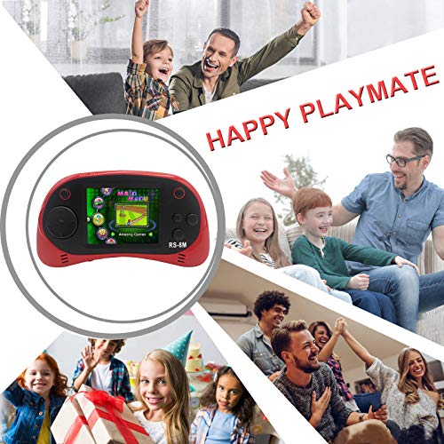 EASEGMER 16 Bit Kids Handheld Games Built-in 220 HD Video Games, 2.5 Inch Portable Game Player with Headphones - Best Travel Electronic Toys Gifts for Toddlers Age 3-10 Years Old Children (Red)