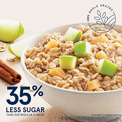 Quaker Instant Oatmeal Apple Cinnamon, Lower Sugar, 8 Count