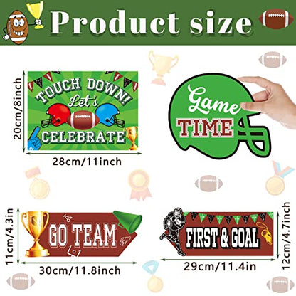 20 Pieces Football Party Sign Football Tailgate Party Supplies Concession Stand Decoration Football Team Party Decor Favors for Game Bar Decoration Kit