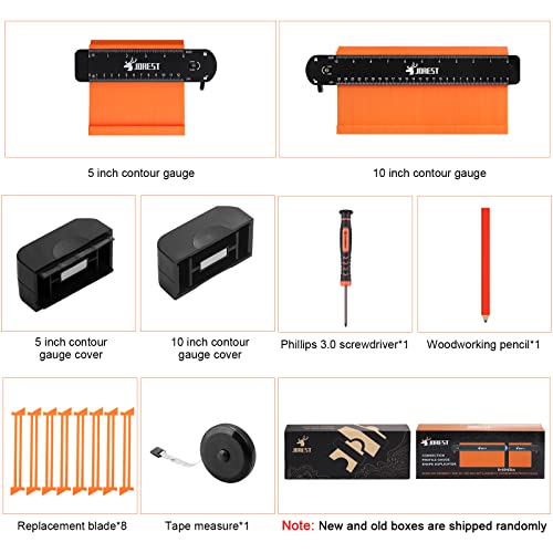 JOREST Connectable Contour Gauge (10+5 Inch), Profile Duplicator with Lock, Gifts for Man Father Husband Carpenter Masonry DIY Enthusiast, Outline Marking Tool for Woodworking Floor/Carpet/Tile Laying