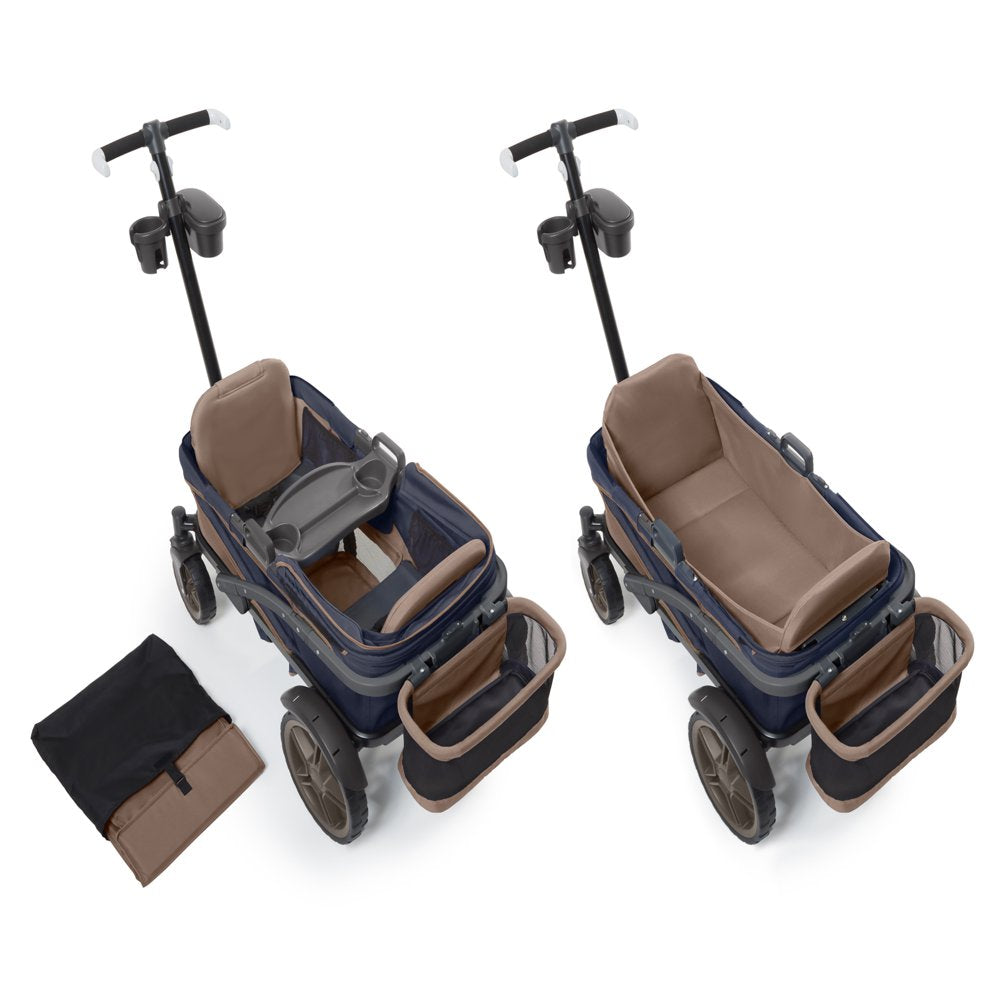 Gladly Family Anthem4 All-Terrain 4-Seater Wagon Stroller, Rugged Wheels, Canopy, Foldable, Sand & Sea