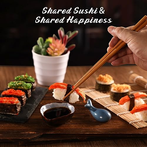 Delamu Sushi Making Kit, 20 in 1 Sushi Bazooka Roller Kit with Chef’s Knife, Bamboo Mats, Bazooka Roller, Rice Mold, Temaki Sushi Mats, Rice Paddle, Rice Spreader, Chopsticks, Sauce Dishes, Guide Book