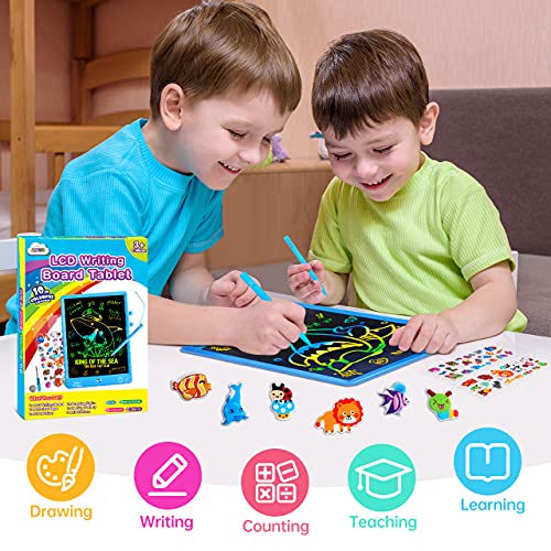 ZMLM Gifts for 3-12 Years Old Boys - 10 Inch LCD Writing Doodle Tablet Reusable Drawing Board for Kid Girl Toddler Teen Age 3 4 5 6 7 8 9 Preschool Activity Toy Christmas Game