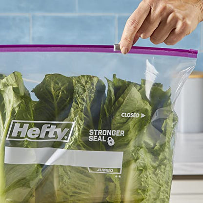 Hefty Slider Jumbo Storage Bags, 2.5 Gallon Size, 12 Count