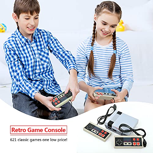 Classic Retro Game Console HDMI Input, Mini Classic Game Console Built-in with 621 Retro Games Dual Players Mode for Dual Players Kids, Adult, Children Gift, Valentine/Birthday Gift