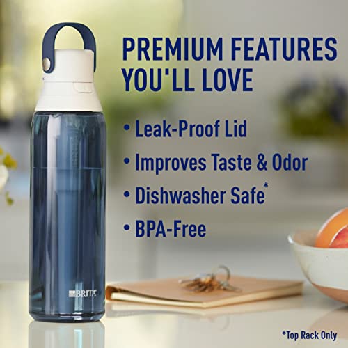 Brita Insulated Filtered Water Bottle with Straw, Reusable, BPA Free Plastic, Night Sky, 26 Ounce