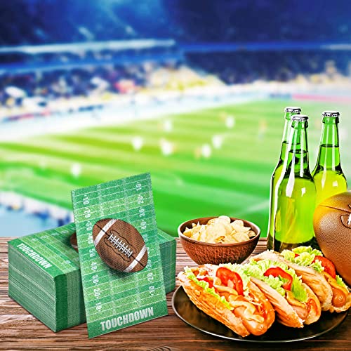 Fuutreo 200 Pcs Football Guest Napkins 2 Ply Decorative Disposable Football Napkins Football Party Supplies Decorations Green Paper Napkins Set for Sport Football Party Favors