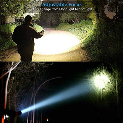 Flashlight USB Rechargeable, Magnetic LED Flashlight, Super Bright LED Tactical Flashlight with Cob Sidelight, 2000LM, Waterproof, Zoomable Best Small LED Flashlight for Camping, Emergency Flashlight