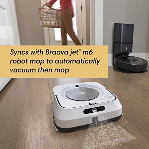 iRobot Braava Jet M6 (6110) Ultimate Robot Mop- Wi-Fi Connected, Precision Jet Spray, Smart Mapping, Works with Alexa, Ideal for Multiple Rooms, Recharges and Resumes, White, Braava M6