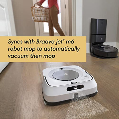 iRobot Braava Jet M6 (6110) Ultimate Robot Mop- Wi-Fi Connected, Precision Jet Spray, Smart Mapping, Works with Alexa, Ideal for Multiple Rooms, Recharges and Resumes, White, Braava M6