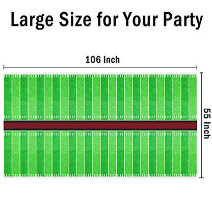 Erweicet 4 Pack Football Field Tablecloth, 55"x106" Easy to Clean Wipeable Washable Plastic Football Tablecloth for Football Birthday Party Super Bowl Sport Theme Party Decoration and Supplies