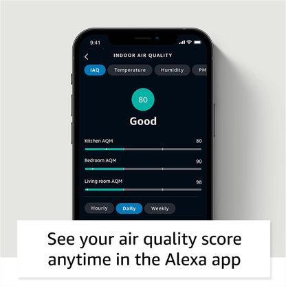 Amazon Smart Air Quality Monitor – Know your air, Works with Alexa– A Certified for Humans Device