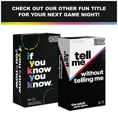 Spin Master Games Tell Me Without Telling Me - The Viral Trend, Now A Hilarious Party Game for Bachelorette, College, Birthdays, & More, for Adults Ages 18 and Up