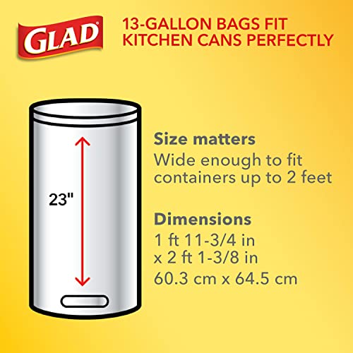 GLAD ForceFlex Tall Drawstring Trash Bags, 13 Gallon White Bags for Kitchen Can, Gain Original Scent to Eliminate Odors, 40 Count