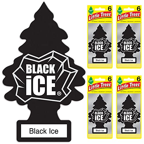 LITTLE Air Fresheners Car Air Freshener. Hanging Tree Provides Long Lasting Scent for Auto or Home. Black Ice, 24 Air Fresheners