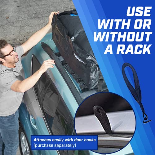 Rooftop Cargo Carrier, PI Store Waterproof Car Roof Bag with Protective Mat, Extra 16 Cubic Foot Storage Carriers for All Cars with/Without Roof Racks, Gift for Men