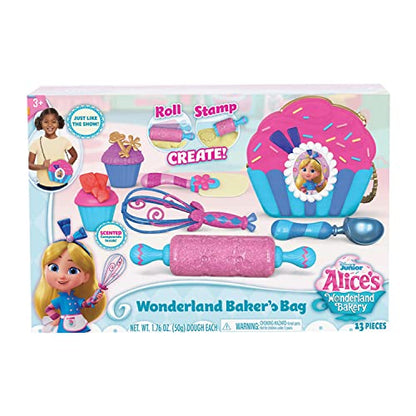 Disney Junior Alice’s Wonderland Bakery Bag Set with Toy Kitchen Accessories, Kids Ages 3 and Up, Officially Licensed Kids Toys for Ages 3 Up by Just Play