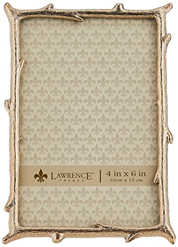 Lawrence Frames 4x6 Gold Metal Natural Branch Design Picture Frame