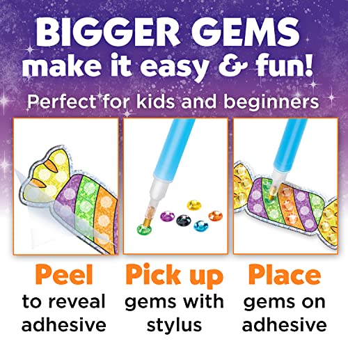 Creativity for Kids Big Gem Diamond Painting Kit - Halloween Stickers and Suncatchers, Halloween Crafts for Kids Ages 6-8+, Diamond Art for Kids