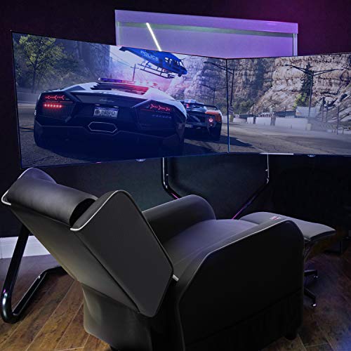 LEMBERI Gaming Recliner Chair for Adults, PU Leather Home Theater Seating Video Game Chairs for Living Room Ergonomic Racing Style Single Movie Gamer Lounge Sofa Grey