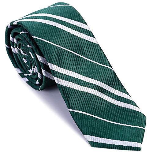 Cosplay Wizard Tie for Themed Party Halloween Christmas Birthday Dress Up Party Magic Costume Accessory, Unisex Cosplay Striped Necktie, As a Gift For Daily Use - Green