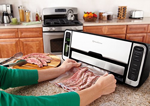 FoodSaver 5800 Series Vacuum Sealer Machine, 2-In-1 Automatic Bag-Making Vacuum Sealing System with Handheld Vacuum Sealer for Airtight Food Storage and Sous Vide, FS5860, Silver