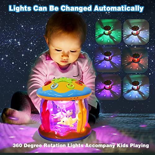 Aboosam Baby Toys 6 to 12 Months - Musical Learning Infant Toys 12-18 Months - Babies Ocean Rotating Light Up Toys for Toddlers 1 2 3+ Years Old Boys Girls Baby Gifts