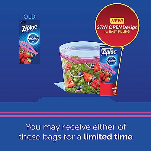 Ziploc Gallon Food Storage Bags, Grip 'n Seal Technology for Easier Grip, Open, and Close, 75 Count