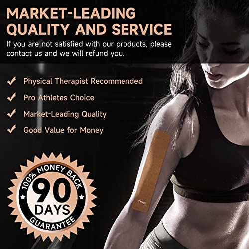 CKeep Kinesiology Tape (2 Rolls), Original Cotton Elastic Premium Athletic Tape,33 ft 40 Precut Strips in Total,Hypoallergenic and Waterproof K Tape for Muscle Pain Relief and Joint Support,Black