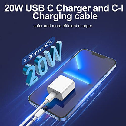 iPhone Charger fast charging [APPLE MFi Certified] 2 pack Apple Type C Wall Charger Block with 2 pack [6FT&10FT] Long USB C to lightning cable for iPhone 14/13/12/12 Pro Max/11/Xs Max/XR/X,AirPods Pro