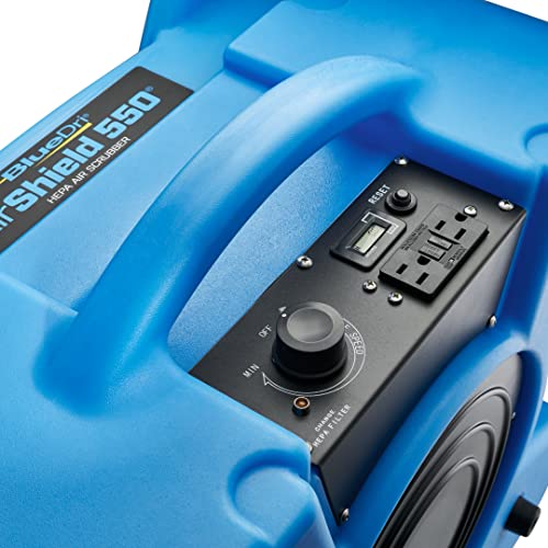 BlueDri BD-AS-550-BL Negative Machine Airbourne Cleaner HEPA Scrubber Water Damage Restoration Equipment Air Purifier, Blue