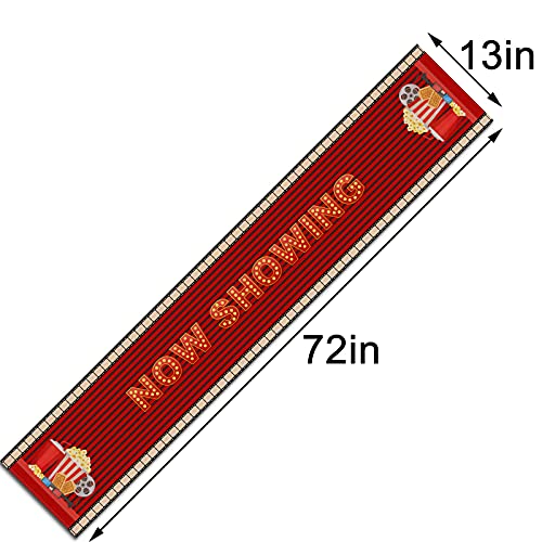 Movie Night Table Runner Now Showing Table Decor Movie Themed Party Kitchen Dining Home Decoration (13" x 72")