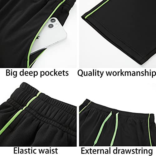 E-SURPA Men's Athletic Pant with Pockets Open Bottom Sweatpants for Men Workout, Exercise, Running (Set 2: 3 Pack XL)