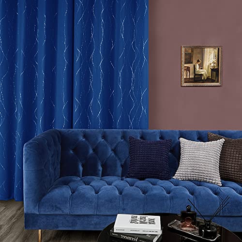 Deconovo Thermal Insulated Blackout Curtains for Bedroom and Kids Room, Set of 2 - Sun Blocking Window Curtains for Home Decoration (38 X 84 Inch, Royal Blue, 2 Panels)