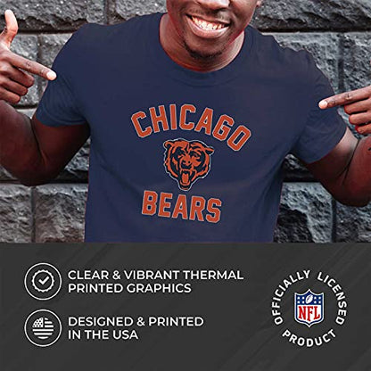 Team Fan Apparel NFL Adult Gameday T-Shirt - Cotton Blend - Tagless - Semi-Fitted - Unleash Your Team Spirit During Game Day (Chicago Bears - Blue, Adult Medium)