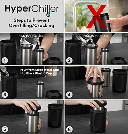 HyperChiller HC2M Patented Iced Coffee/Beverage Cooler, NEW, IMPROVED,STRONGER AND MORE DURABLE! Ready in One Minute, Reusable for Iced Tea, Wine, Spirits, Alcohol, Juice, 12.5 Oz, Mint Blue