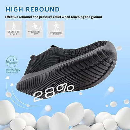 STQ Boys Slip on Shoes for Kids Black Sneakers Mesh Lightweight Little Boys Comfortable Running School Athletic Non Slip Shoes All Black Size 2 Little Kid