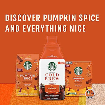 Starbucks K-Cup Coffee Pods, Pumpkin Spice Naturally Flavored Coffee for Keurig Brewers, 100% Arabica, Limited Edition, 1 Box (32 Pods)