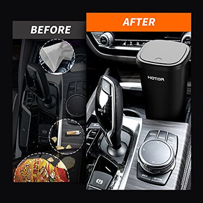 HOTOR Car Trash Can, Car Trash Cup with 30 Additional Car Trash Bags for Exclusive Using, Multipurpose Trash Can for Car, Office & Home to Meet Various Needs - 2 Packs