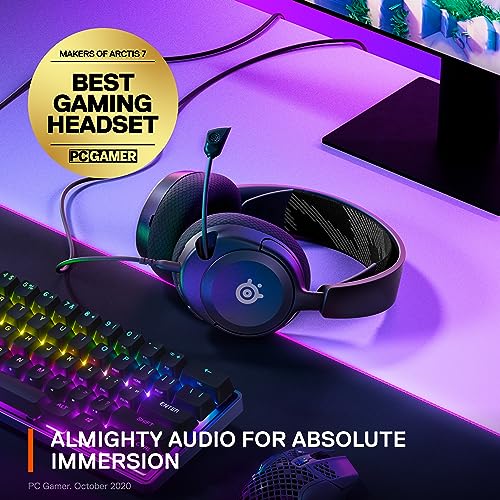 SteelSeries Arctis Nova 1 Multi-System Gaming Headset — Hi-Fi Drivers — 360° Spatial Audio — Comfort Design — Durable — Ultra Lightweight — Noise-Cancelling Mic — PC, PS5/PS4, Switch, Xbox - Black