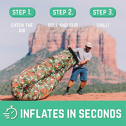 Chillbo Shwaggins Inflatable Couch – Cool Inflatable Lounger. Upgrade Your Camping Accessories. Easy Setup Inflatable Chair is Perfect for Beach Gear, Camping Fun and Festival Accessories.