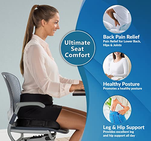 ComfiLife Gel Enhanced Seat Cushion - Non-Slip Orthopedic Gel & Memory Foam Coccyx Cushion for Tailbone Pain - Office Chair Car Seat Cushion - Sciatica & Back Pain Relief (Black)