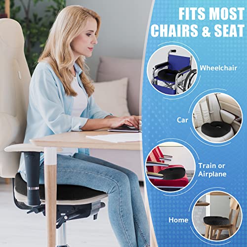 BlissTrends Donut Pillow Seat Cushion,Donut Chair Cushions for Postpartum Pregnancy & Hemorrhoids,Tailbone Pain Relief Cushion,Memory Foam Seat Cushions for Office&Home Chairs (Black)