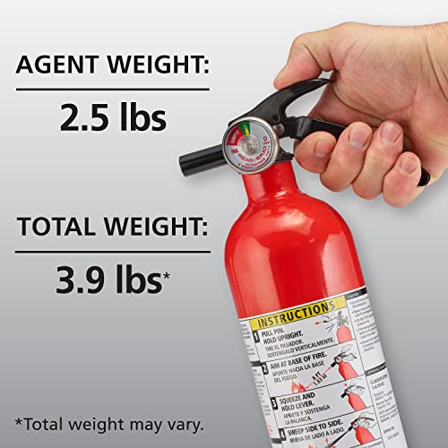 Kidde Fire Extinguisher for Home, 1-A:10-B:C, Dry Chemical Extinguisher, Red, Mounting Bracket Included