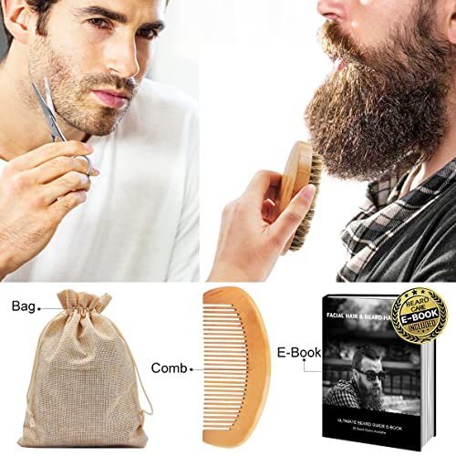 XIKEZAN Upgraded Beard Grooming Kit w/Beard Conditioner,2 Pack Beard Oil,Beard Balm,Beard Brush,Beard Shampoo/Wash,Beard Comb,Beard Scissors,Storage Bag,Beard E-Book,Beard Care Gifts for Men