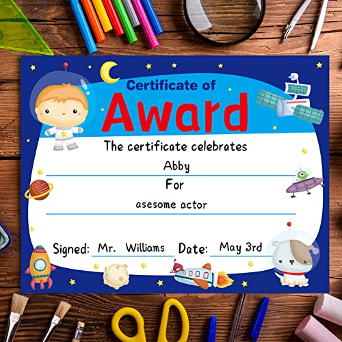 30PCS Certificate of Award Certificates with Stickers Graduation Classroom Students Supplies 8.5 X 11