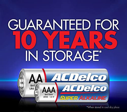 ACDelco AA and AAA 200-Count Combo Pack Super Alkaline Batteries, 100-Count Each, 10-Year Shelf Life, Reclosable Packaging